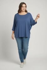 Haut maille douce bleu – Confort premium & coupe flatteuse grande taille (Copie) – Image 7