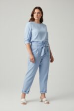 Pantalon Grande Taille Taille Haute à Ceinture Nouée – Élégance Confortable – Image 2