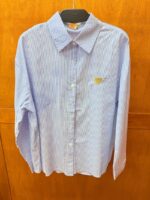 Chemise Grande Taille Rayée Rose avec Broderie Cœur Doré – Élégance Féminine & Confort Quotidien – Image 3