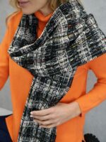 Écharpe Motif Tissé & Fils Irisés – Chaleur Douce et Style Moderne (20% Laine) – Image 9