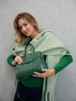 Sac à Main effet Croco Structuré Cuir Veritable