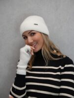 Ensemble Bonnet & Mitaines Maille Angora – Douceur Chic et Confort d’Hiver – Image 2