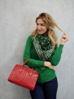 Sac à Main effet Croco Structuré Cuir Veritable – Image 4