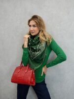 Sac à Main effet Croco Structuré Cuir Veritable – Image 7