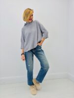 Pull Col Montant manches 3/4 en maille fluide – Image 5