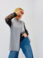 Pull Sans Manches à Ouverture frontale esprit layering chic