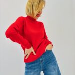 Pull Col Cheminé surpiqué à maille douce