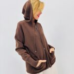 Veste Zippée à Capuche en maille cosy – VALENTYNE