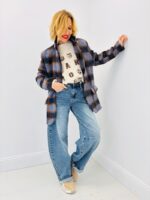 Veste en laine à carreaux esprit tailoring moderne