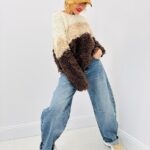 Pull Texturé Tricolore en Maille Bouclée