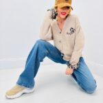 Gilet Boutonné à Détails Léopard en Maille Douce