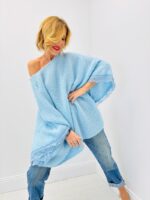 Pull Oversize en Maille Douce avec détails dentelle, esprit cocoon chic