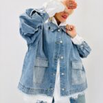 Veste Oversize en Jean avec Poches Strassées - Esprit casual chic