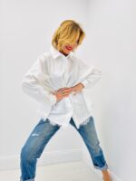 Chemise Oversize en Coton avec Détail Dentelle - élégance lumineuse et féminine – Image 6