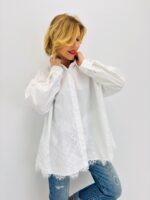 Chemise Oversize en Coton avec Détail Dentelle - élégance lumineuse et féminine – Image 7
