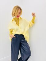 Chemise Oversize en Coton avec Détail Dentelle - élégance lumineuse et féminine