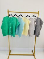 Gilet Manches Courtes en 80% Kid Mohair – 2 façons de le porter, douceur iconique – Image 3