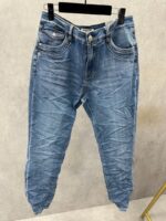 Jean Grande Taille Bleu Denim Effet Froissé – Coupe Confort & Allure Moderne – Image 4