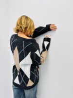 Pull Motif Argyle "BURLINGTON" – Esprit Rétro Chic & Confort Douillet – Image 4