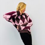 Polo Pull Motif Argyle BURLINGTON – Style Rétro-Chic & Confort Douillet