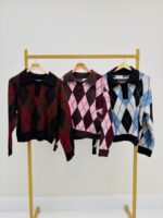 Polo Pull Motif Argyle BURLINGTON – Style Rétro-Chic & Confort Douillet – Image 2