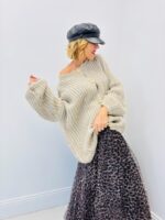 Gilet Grosse Maille avec boutons dorés – Volume cocooning & élégance italienne