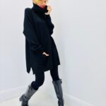 Robe Pull Col Boule Oversize – Maille Douce 53% Viscose & Coupe Confort