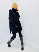 Robe Pull Col Boule Oversize – Maille Douce 53% Viscose & Coupe Confort