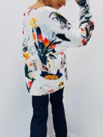 Pull Oversize Artistique Fleurs & Esquisses – Viscose & Modal Ultra Doux – Image 2