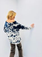 Pull Oversize Tacheté Bleu Marine – Viscose & Modal Ultra Doux – Image 4