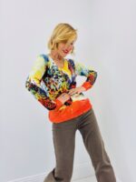 Pull Col V Papillon Multicolore – Viscose & Modal Ultra Doux