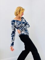 Pull Graphique Chic en Viscose & Modal – Confort Premium