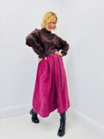 Jupe Longue en Velours Côtelé avec Ceinture – Coupe Évasée & Style Automnal – Image 9