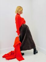 Jupe Longue en Velours Côtelé avec Ceinture – Coupe Évasée & Style Automnal – Image 5