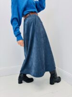 Jupe Longue en Velours Côtelé avec Ceinture – Coupe Évasée & Style Automnal – Image 6