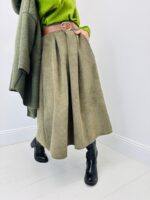 Jupe Longue en Velours Côtelé avec Ceinture – Coupe Évasée & Style Automnal – Image 7