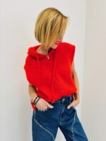 Gilet Sans Manches à Capuche – Douceur Kid Mohair & Style Moderne