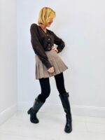 Jupe-Short Plissée Pied-de-Poule – Élégance Vintage & Modernité – Image 3