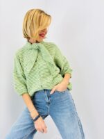 Gilet Rayé Doux à Manches 3/4 – Confort Chic & Couleurs Lumineuses – Image 6