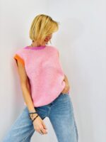 Pull Sans Manches Bimatière Coloré – Modernité & Douceur Oversize – Image 2