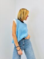 Pull Sans Manches Bimatière Coloré – Modernité & Douceur Oversize