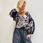 Top Imprimé Joye & Joye – Coupe Fluide & Manches Bouffantes