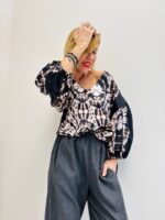 Top Imprimé Joye & Joye – Coupe Fluide & Manches Bouffantes