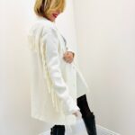 Veste Blazer Maille avec Franges