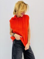 Pull sans manches à capuche en maille duveteuse – Marque Cascade – Image 4