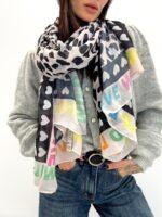 Foulard Léopard en viscose aux accents colorés