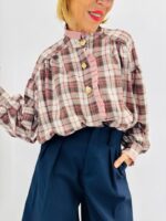 Chemise à Carreaux 100% Coton – Volume Chic & Détails Raffinés – Image 9