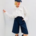 Chemise Col Nœud 100% Coton – Élégance Romantique & Volume Moderne