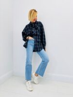 Chemise à Carreaux Col Nœud – Esprit Décontracté Chic & Volume Confortable – Image 6