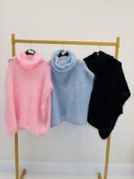 Pull Sans Manches à col tombant en maille kid mohair aérienne – Image 2